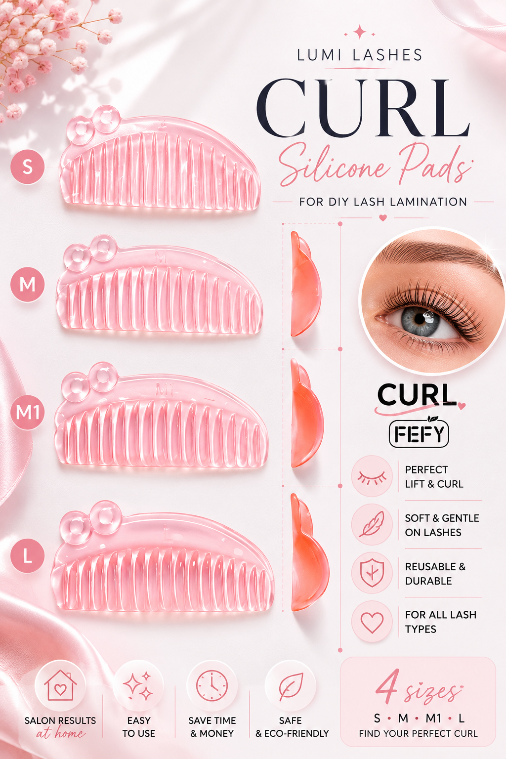 Korean Silicone Lash Pads — 8 pcs