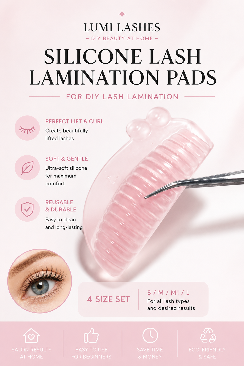 Korean Silicone Lash Pads — 8 pcs