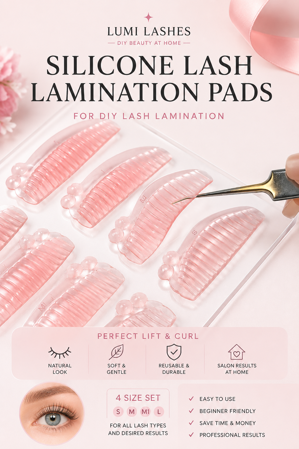 Korean Silicone Lash Pads — 8 pcs