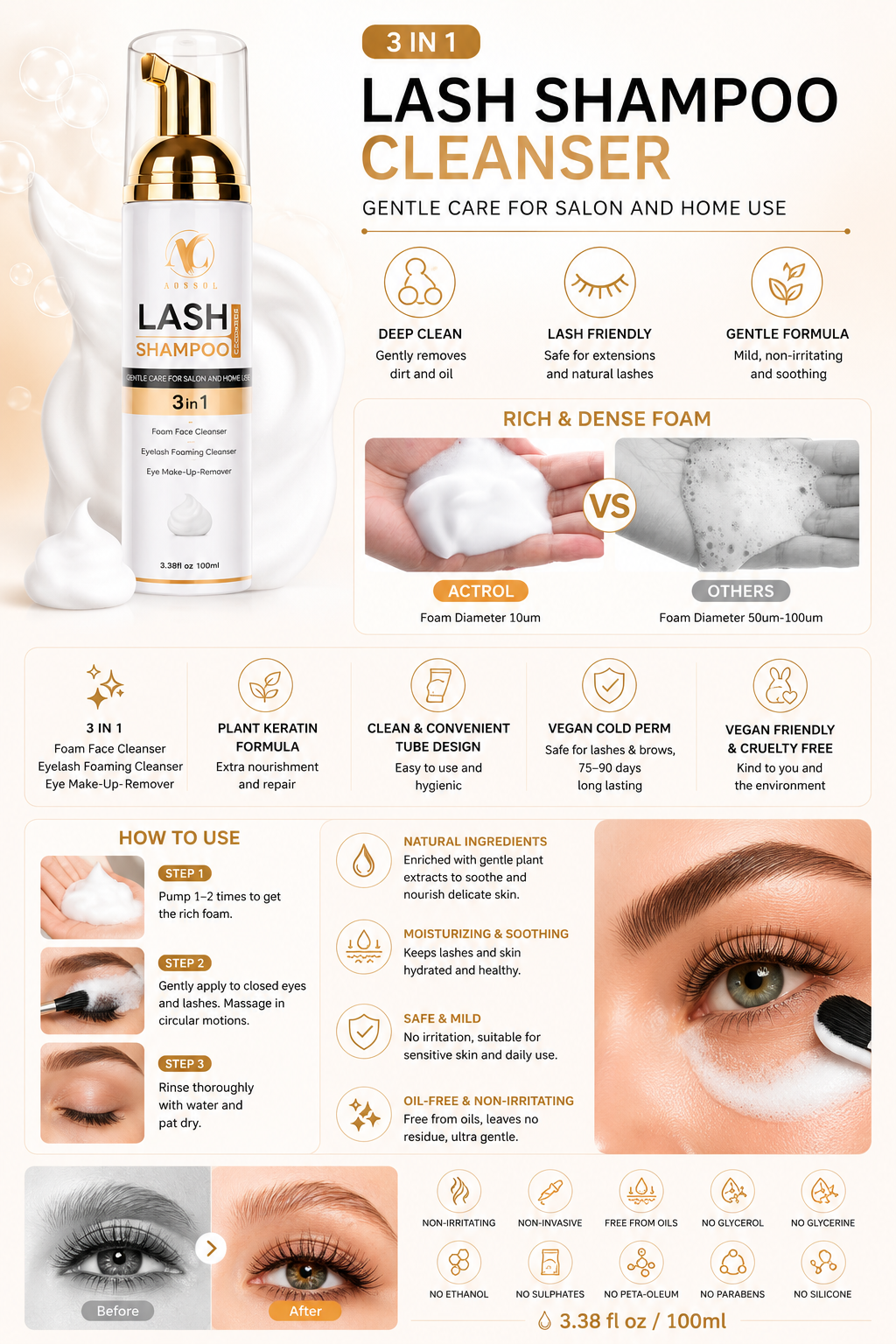 3-in-1 Lash Shampoo & Cleanser